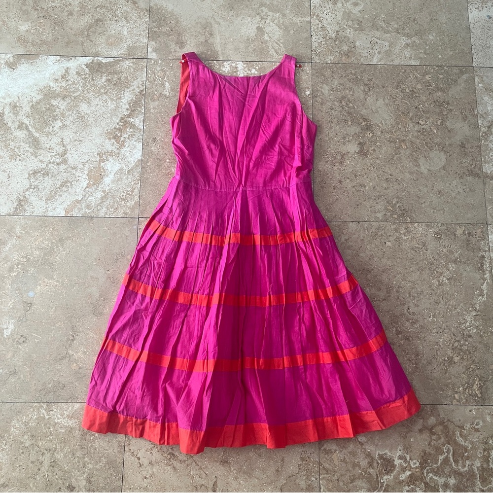 Talbots Fit and Flare Pink & Orange Dress 🩷🧡